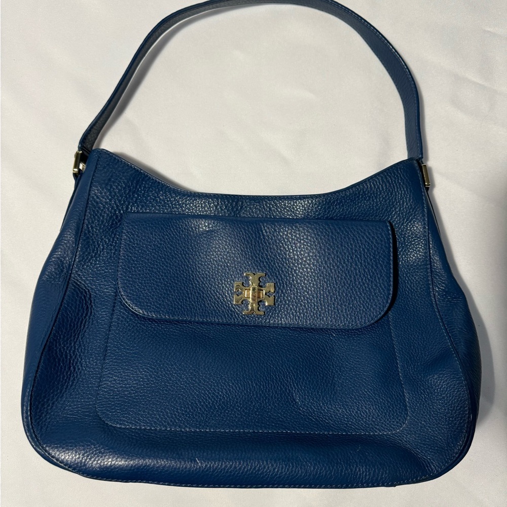 Tory Burch blue leather shoulder bag